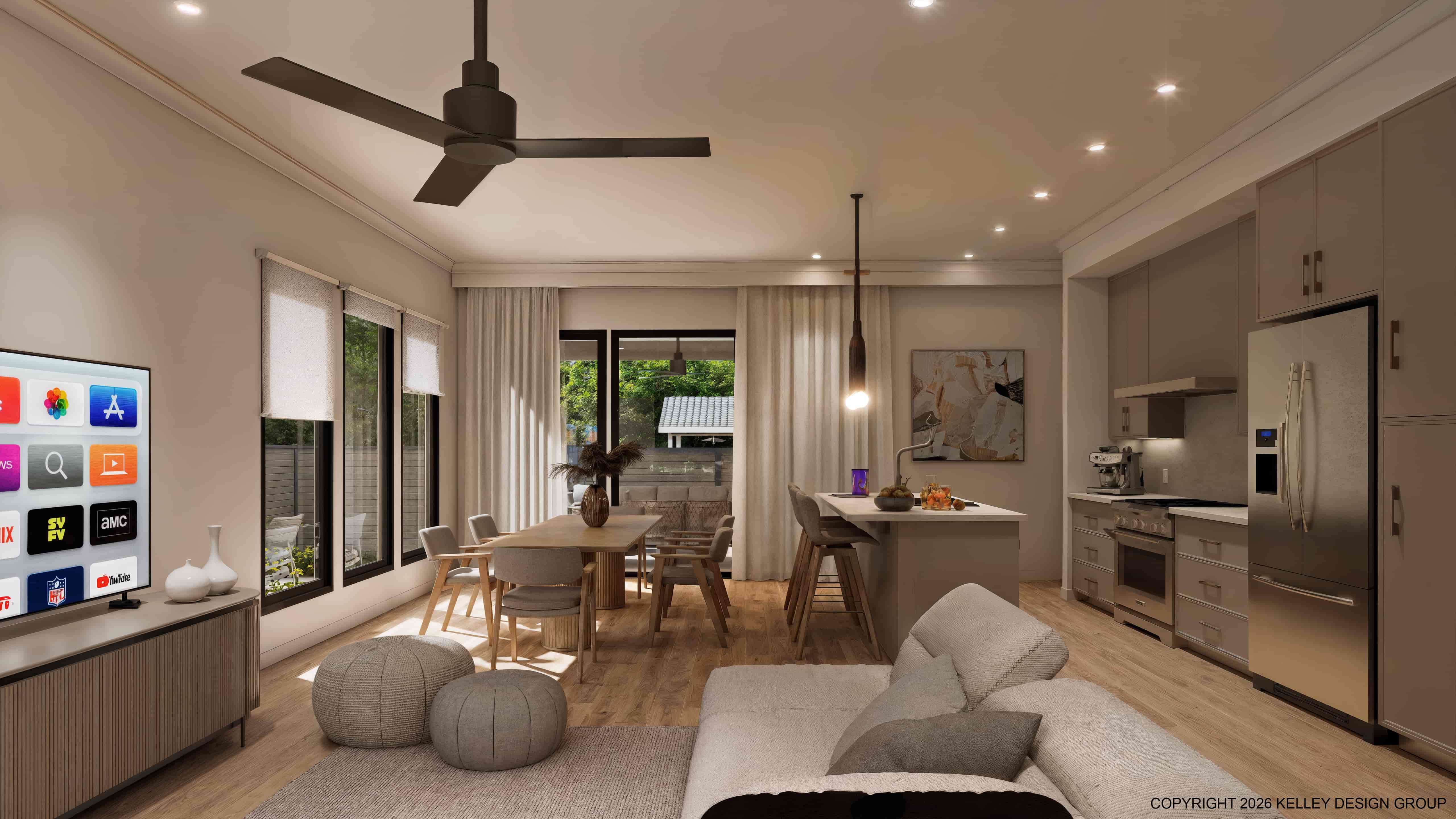 Living Room and Kitchen